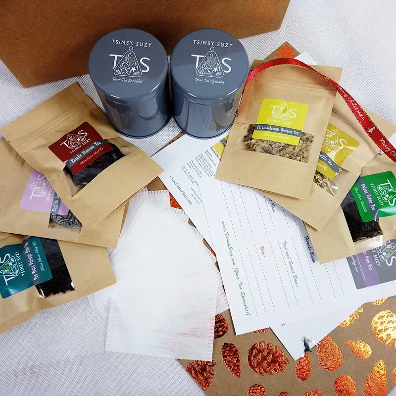Customized Printed Food Grade Aluminum Foil Flat Bottom Brown Kraft Paper Zipper Tea/Coffee Packaging Bags In Stock