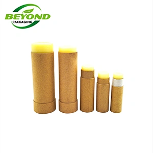 Custom Biodegradable Cardboard Push up Paper 15g Empty Lip Balm Tubes Cylinder Round Box Tube Packaging