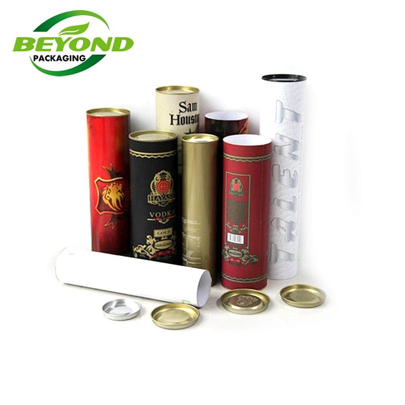 Custom Food Grade Kraft Paper Biodegradable Cardboard Tube Container for Protein Powder  Coffee Bean Loose Tea Packaging