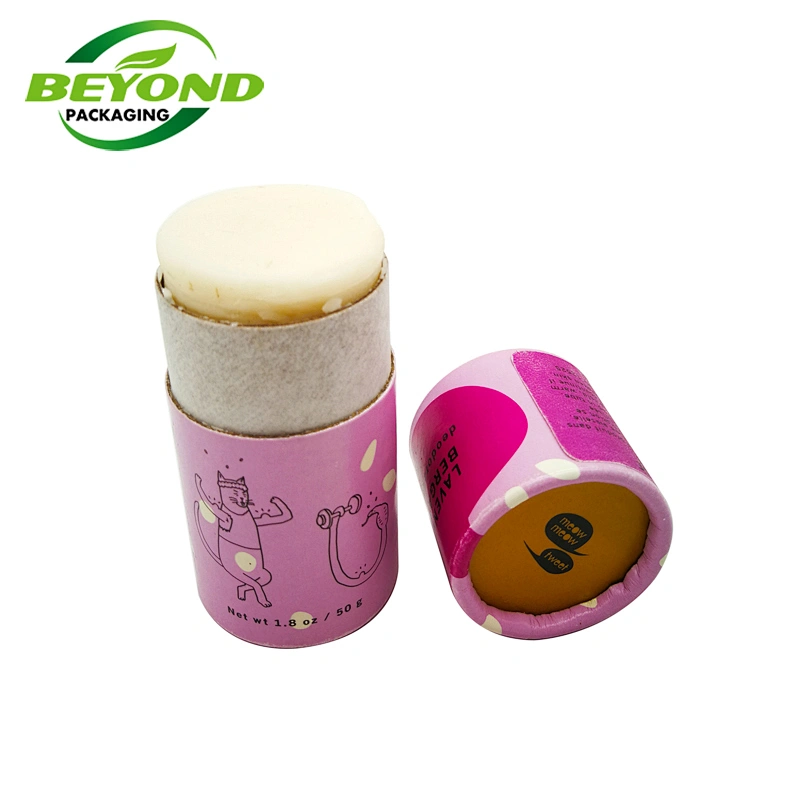 Custom Biodegradable Cardboard Push up Paper 15g Empty Lip Balm Tubes Cylinder Round Box Tube Packaging