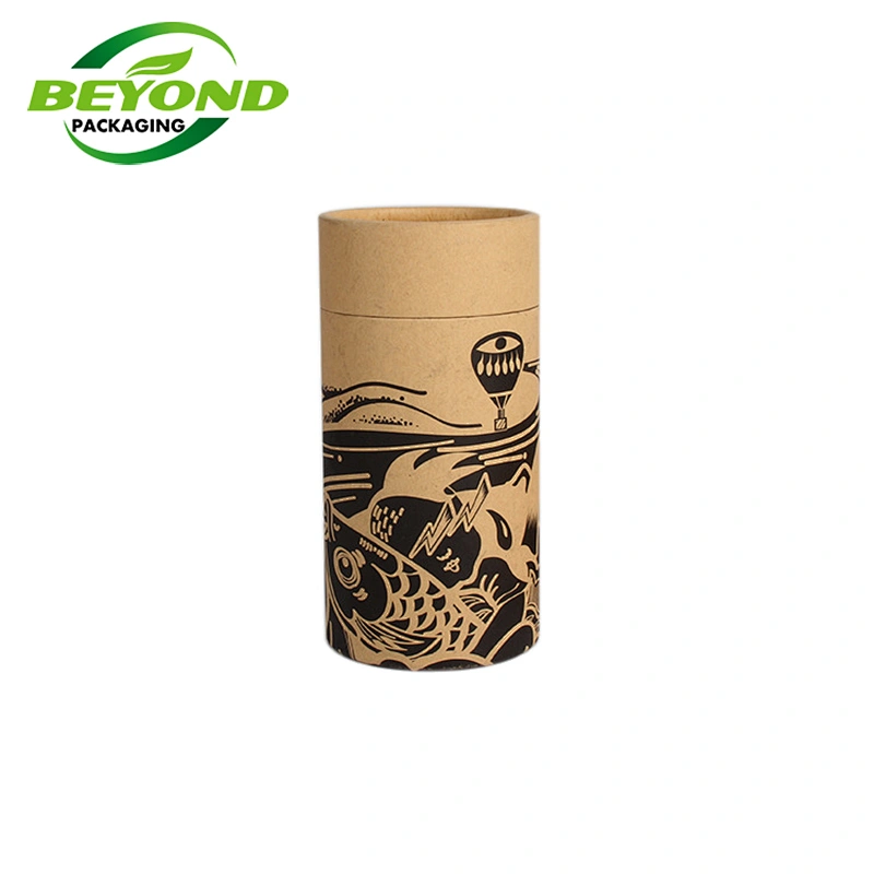 Custom Biodegradable Food Packaging for  Eco Friendly kraft Paper Cardboard Tube Container Cylinder Packaging Box