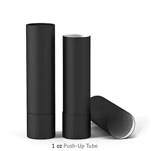 Custom Eco- friendly Biodegradable Recycled Paper Lip Balm Small Deodorant Container Push up  Kraft Paper Tube Packaging