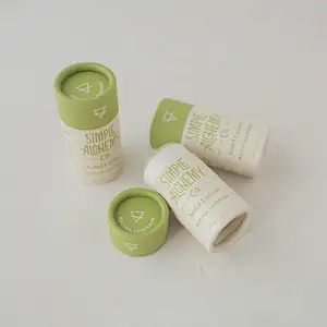 Custom  Biodegradable Kraft Recycled Paper Packaging for Cosmetics Lip Balm Cardboard Paper Push Up Tube