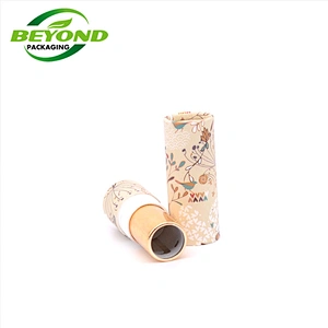 Custom Biodegradable Eco- friendly  Cardboard Lip Balm Containers  Push Up Kraft Round Paper Tubes Cylinder Packing
