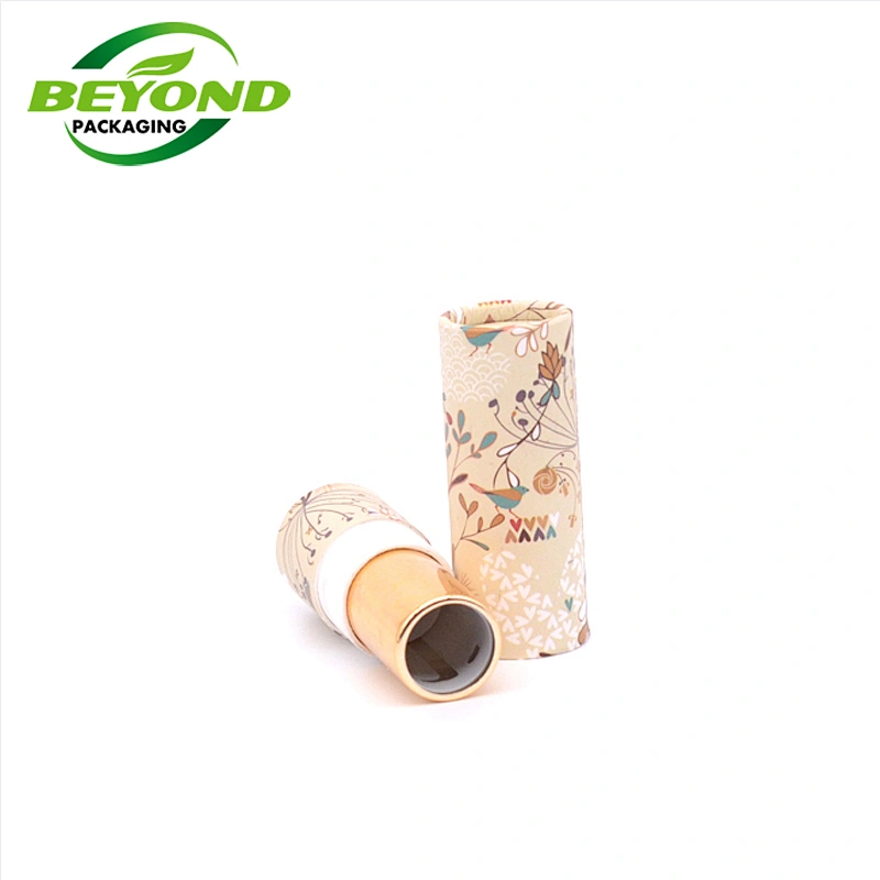 Custom Biodegradable Eco- friendly  Cardboard Lip Balm Containers  Push Up Kraft Round Paper Tubes Cylinder Packing