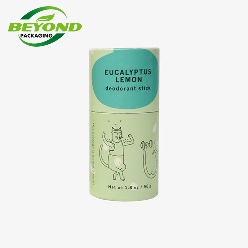 Customized Printed Biodegradable Hot Sale Cosmetic Deodorant Push Up Kraft Paper Tubes Deodorant Cardboard Container