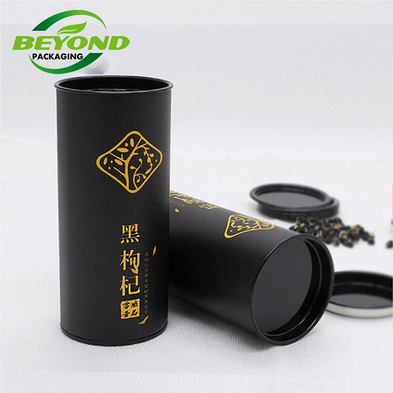 Custom Cylindrical Sugar Packaging Box Foil Lined Cardboard Tube Food Grade Paper Tube Eco-friendly Packing With Metal Lid