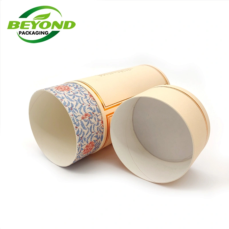 Custom Food Grade Biodegradable Cardboard Paper Tube Empty Loose Tea Packaging Customized Tea Pack Round box Wholesale Cardboard