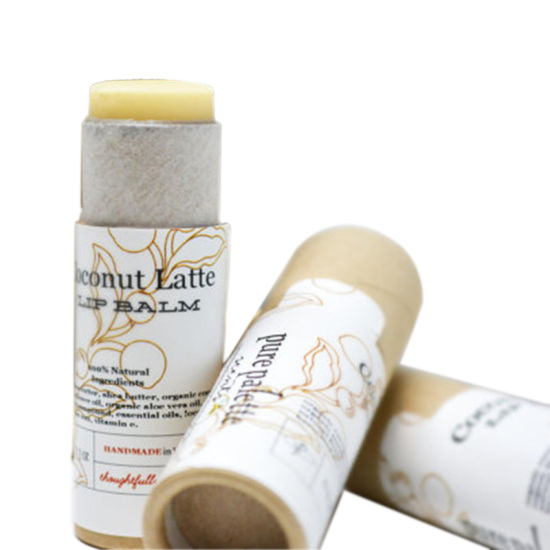 Custom Biodegradable Cardboard Push up Paper 15g Empty Lip Balm Tubes Cylinder Round Box Tube Packaging