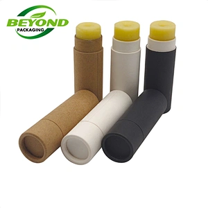 Custom Eco Friendly Cardboard Push up Kraft Paper Tube for Lip Balm Stick Container Biodegradable Cylindrical Box Packaging