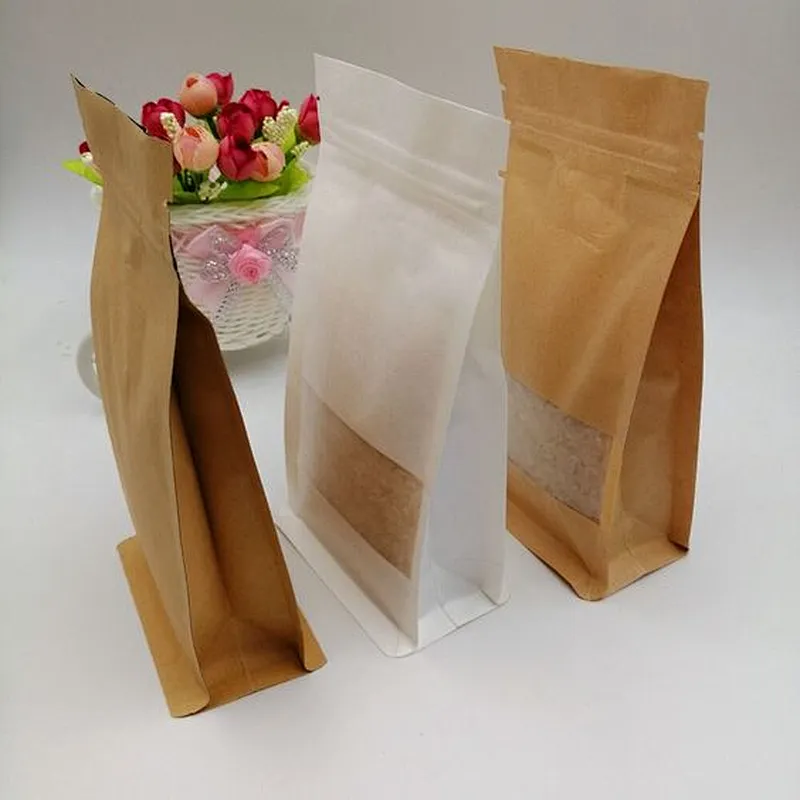 Customized Biodegradable Recycled Kraft Food Zipper Aluminum Foil Bags Logo Printing Stand Up Pouch For Snack Packaging