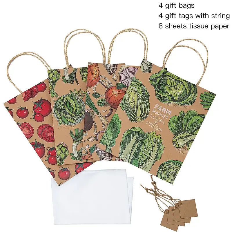 Custom Printed Your Own Logo cardboard Packaging Brown Kraft Gift Craft Shopping Paper Bag With Outside Handles