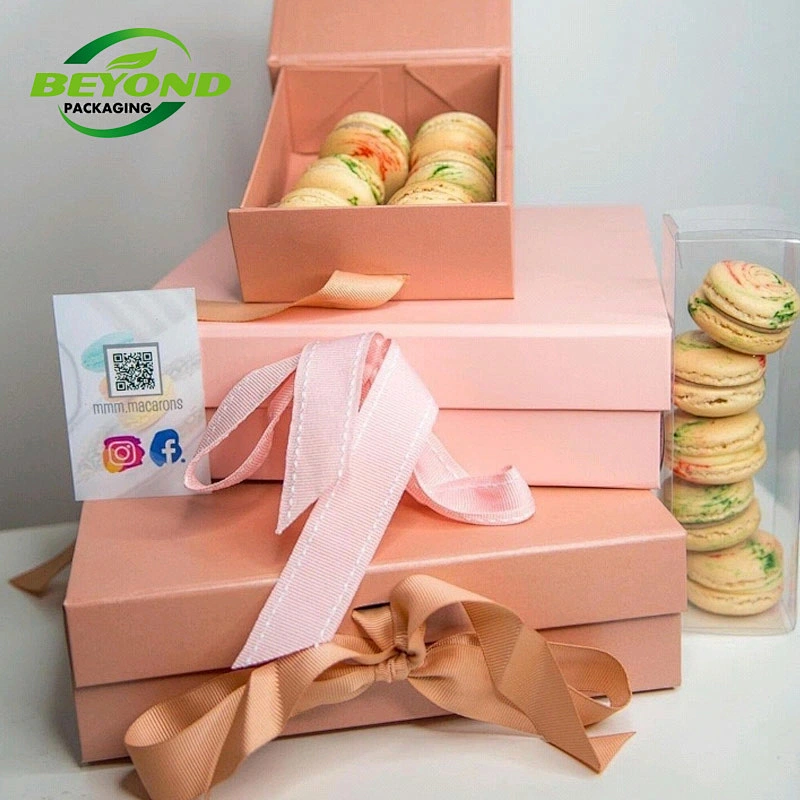 Food Grade High Quality Eco Friendly Biodegradable Paper Box Packaging Hot Sell Magnetic Closure Paper Box For Macaroons