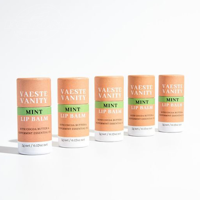 Customized Design Biodegradable Kraft Cardboard Push Up Deodorant Stick Container Paper Lip Balm Tube Packaging