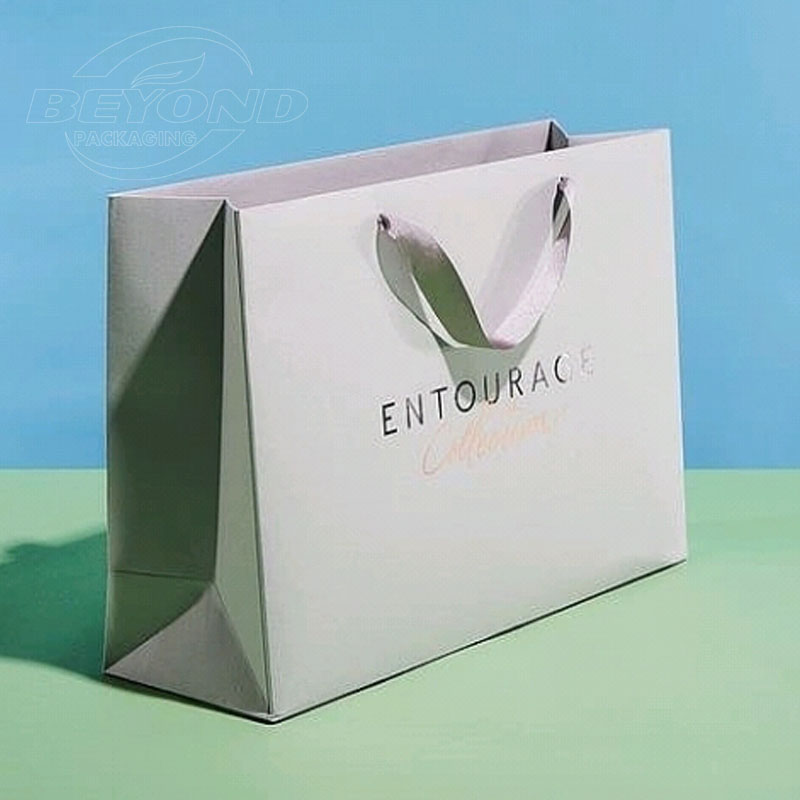 Custom Colorful Craft Brown Paper Bag eco Friendly BiodegradabPackaging with Ribbon Handle for Clothing Shoes shipping Packaging