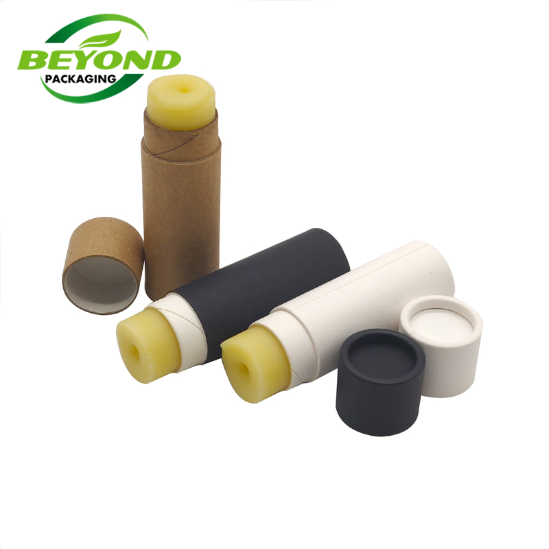 Custom Biodegradable Deodorant Push Up tube Cardboard Cylinder Recycled Packaging for Craft Paper Lip Balm Push up Tube