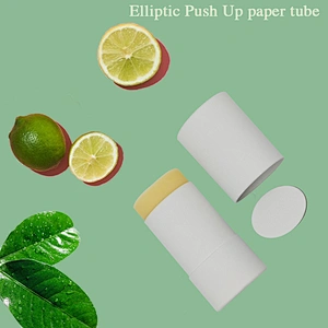 Biodegradable New Design Push Up Kraft Paper Lip Balm Tube Sunscreen Balm Stick Packaging Deodorant Paper Tube Containers
