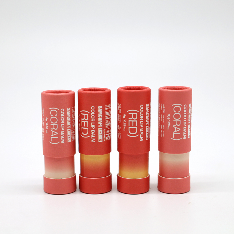 High Quality Round Cylinder Custom Design Biodegradable Container Push Up Paper Tube For Lip Balm Deodorant