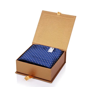 Custom Logo Biodegradable Cardboard Magnetic Gift Recycled Kraft Paper Box  Luxury Packing with Silk Ribbon for  Suit Shirt