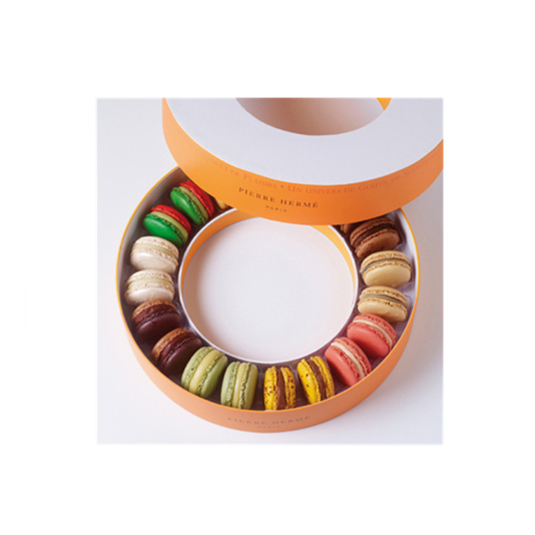 Recycled Food Grade Cardboard Luxury  Paper Gift Box Cylinder Round Tube for Customized Macaroons Packaging