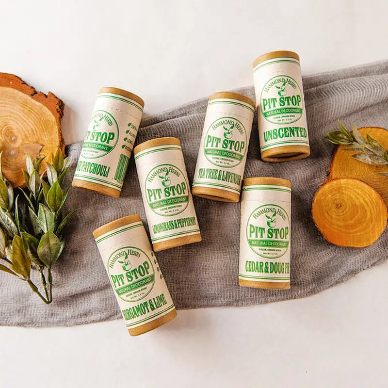 Custom Eco friendly Lip Balm Tube for Deodorant Sticks Push up Kraft Paper Tube Cylinder Round Box Recycled Packaging