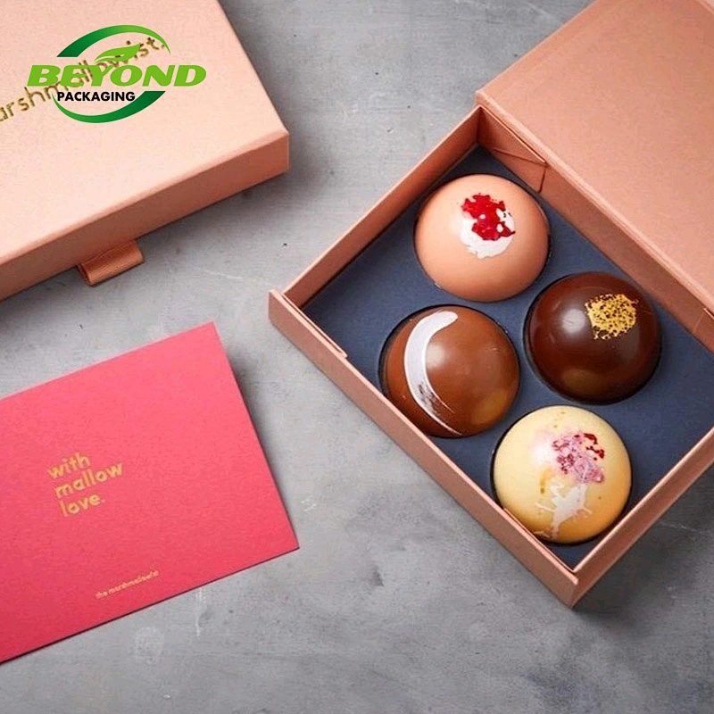Food Grade High Quality Eco Friendly Biodegradable Paper Box Packaging Hot Sell Magnetic Closure Paper Box For Macaroons