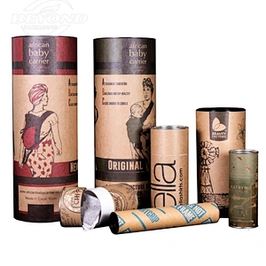 Eco-friendly Round Custom Cardboard Kraft Food Grade Paper Tube with Mental Lid for Coffee Bean Loose Tea Leaves 100g Packaging