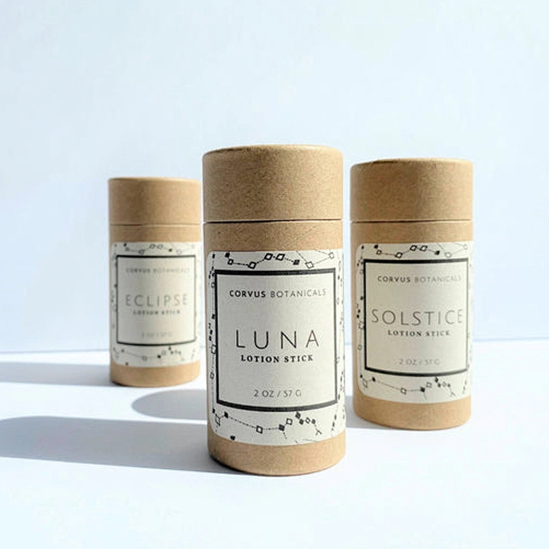 Wholesale Customized Brand Design Biodegradable Kraft Cardboard Push Up Deodorant Container Paper Lip Balm Tube Packaging