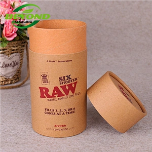 Custom Cylinder Paper Tube Cans Packaging Kraft Paper Cardboard Biodegradable Kraft Container for Food Tea Coffee