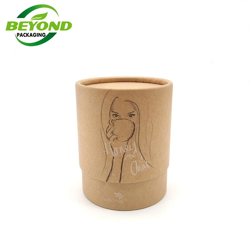 High Quality Eco Friendly Food Grade Manufacture Round Cylinder Kraft Sleeve Paper Rube Brown Custom Design Packing