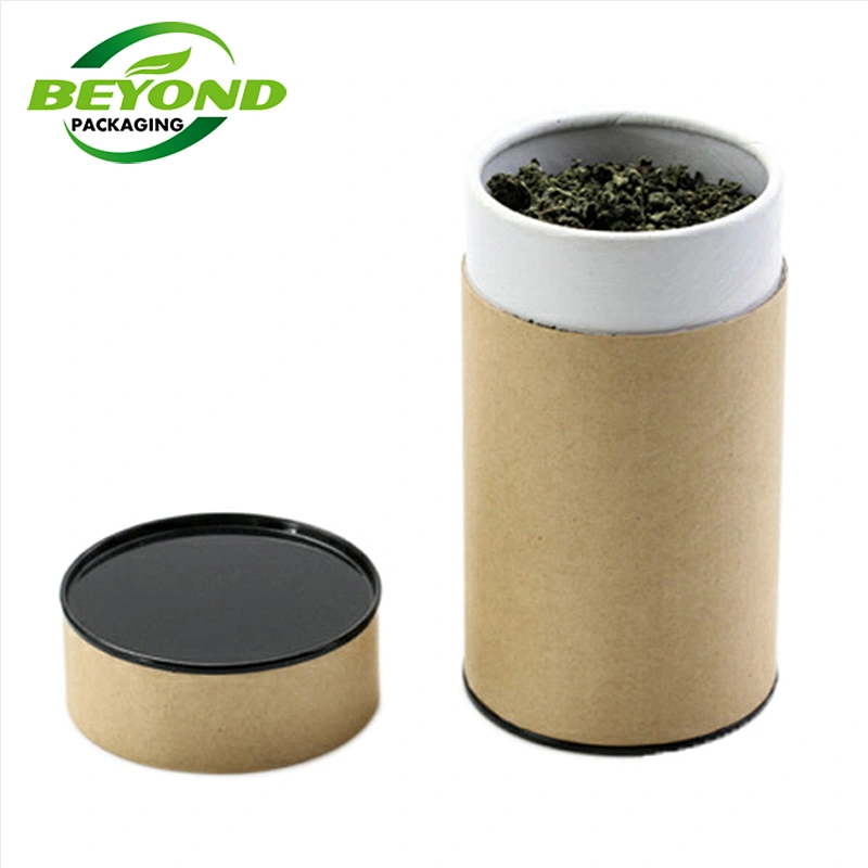 Custom Food Grade Biodegradable Cardboard Paper Tube Empty Loose Tea Packaging Customized Tea Pack Round box Wholesale Cardboard