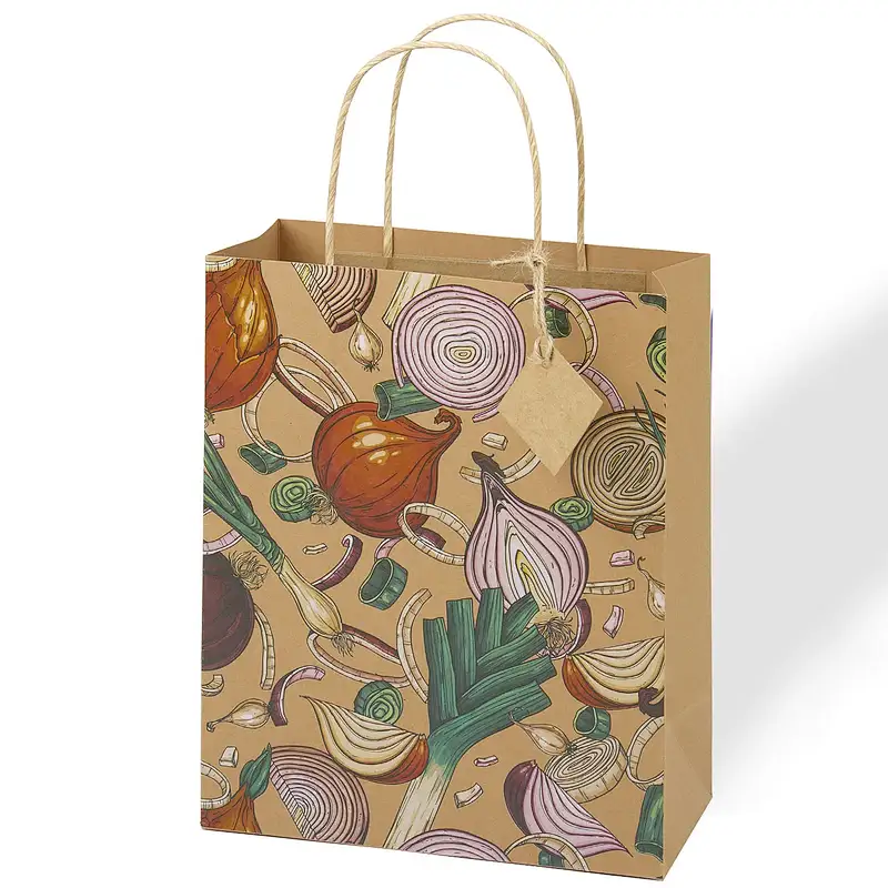Factory Custom Recyclable Disposable Eco-friendly Fast Food Take Away Food Kraft Paper Bag Bolsas de Papel with your Own Logo