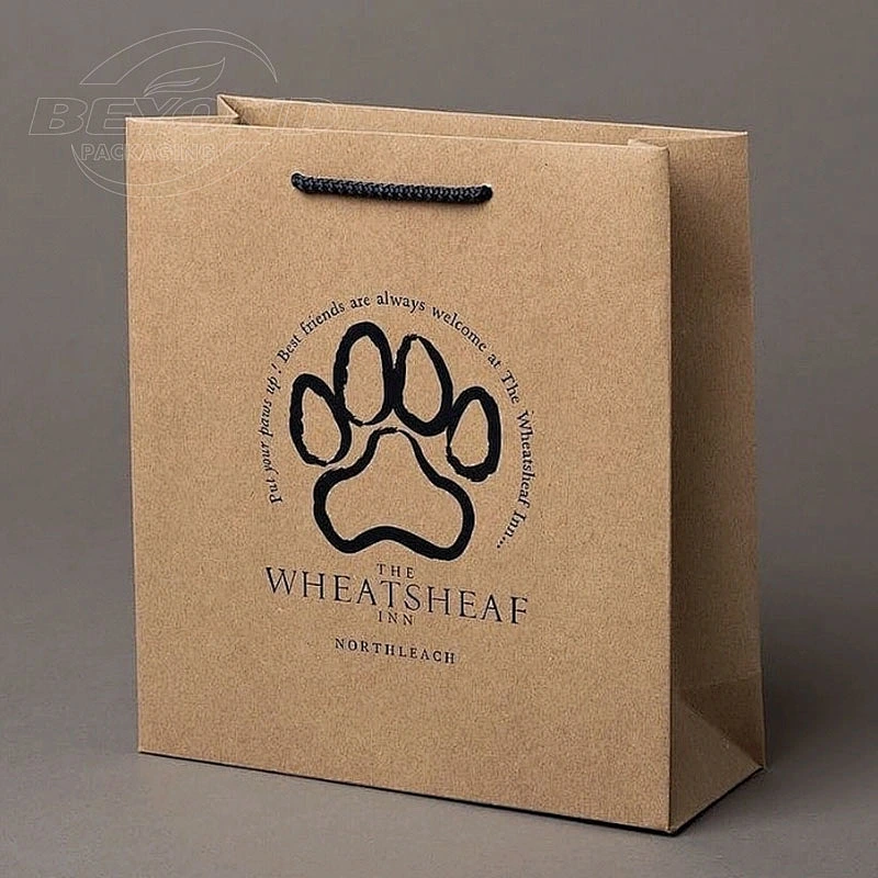 Custom Logo Size Luxury  Eco-friendly Packaging Brown Kraft Paper Bag with Silk Handles for Clothes Shoes Packing