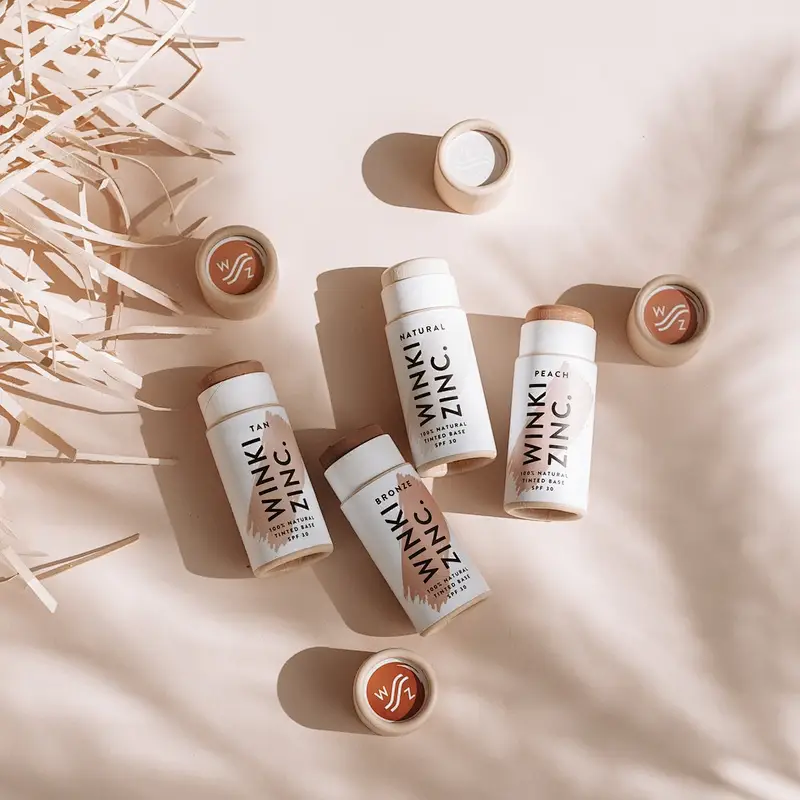 Wholesale Zero Waste Lip Balm Tube Packaging Round Natural Push Up Kraft Paper Tube Packaging Cylinder