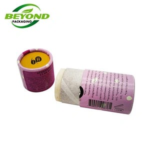 Custom Logo and Lip Balm Private label Deodorant Push up Kraft Recycled Paper tube Empty Tube 1.7 ml Round Cylinder Packaging