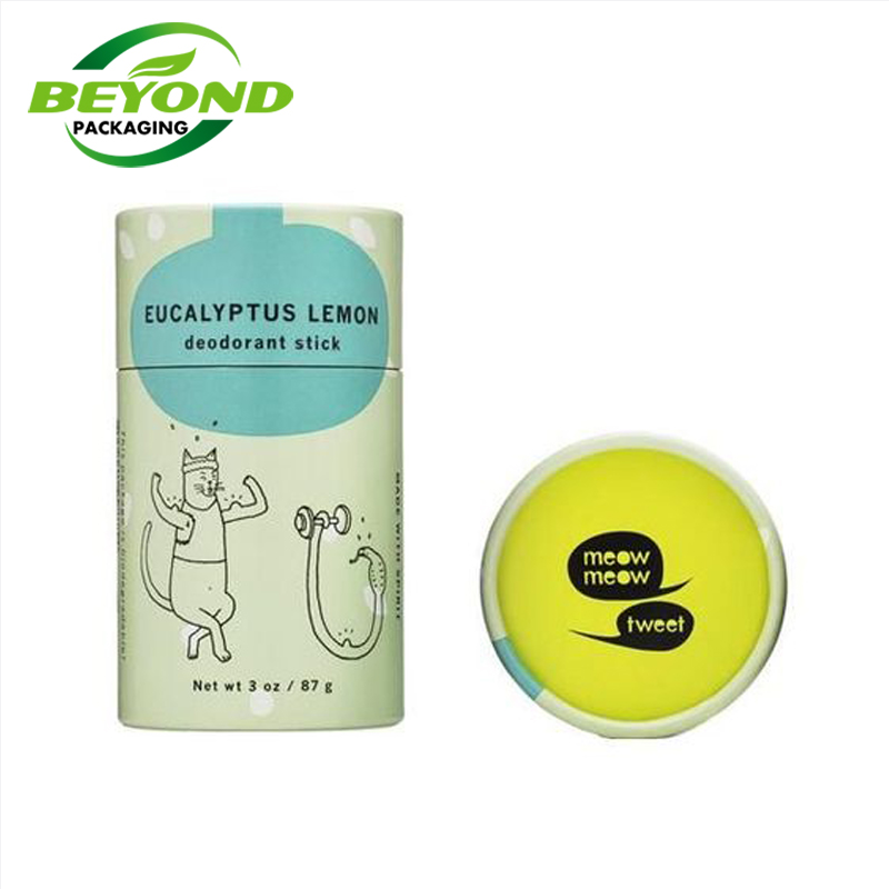Custom Deodorant Push up Paper Tube for lip Balm Tube Eco friendly Cardboard Round Tube Cylinder Packaging Box