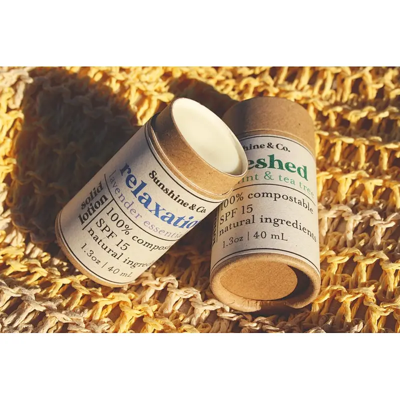 Custom Design eco-friendly Deodorant Push up Paper Tube for 8oz 20ml Lip Balm Packing  Cosmetic Cylinders Packaging