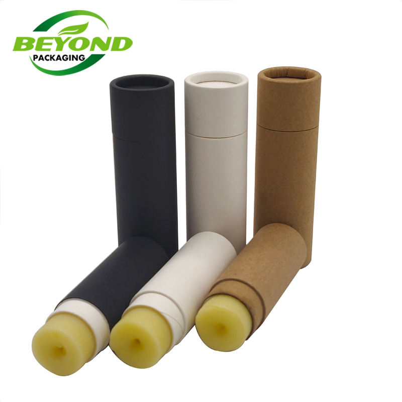 Wholesale Eco Friendly Deodorant Push Up Paper Tube Cosmetic Deodorant Lip Balm Tube With Custom Printing