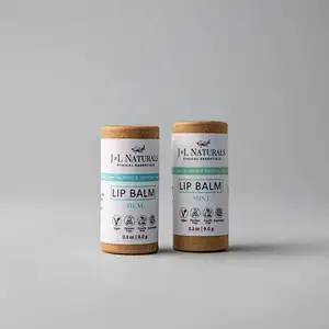 Biodegradable High Quality Eco Friendly Rigid Cardboard Push Up Paper Tube Packaging For  6ml  Lip Balm Packaging