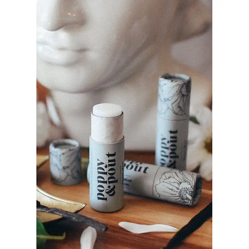 Custom Cosmetic Cardboard Push up Deodorant Containers Paper Biodegradable Lip Balm Tube Eco- friendly Cylinder Tube Packaging