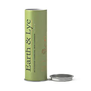 Eco-friendly Round Custom Cardboard Kraft Food Grade Paper Tube with Mental Lid for Coffee Bean Loose Tea Leaves 100g Packaging