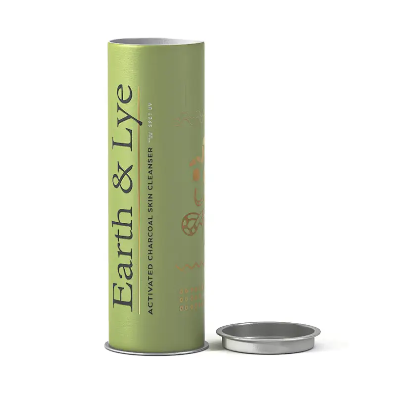 Eco-friendly Round Custom Cardboard Kraft Food Grade Paper Tube with Mental Lid for Coffee Bean Loose Tea Leaves 100g Packaging
