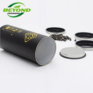 Custom Cylindrical Sugar Packaging Box Foil Lined Cardboard Tube Food Grade Paper Tube Eco-friendly Packing With Metal Lid
