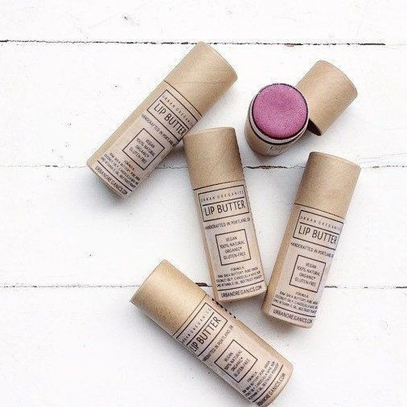 Eco Friendly Customized Cylinder Lip Balm Paper Tube Lipstick Packaging Kraft Paper Tube Cosmetic Cardboard Box