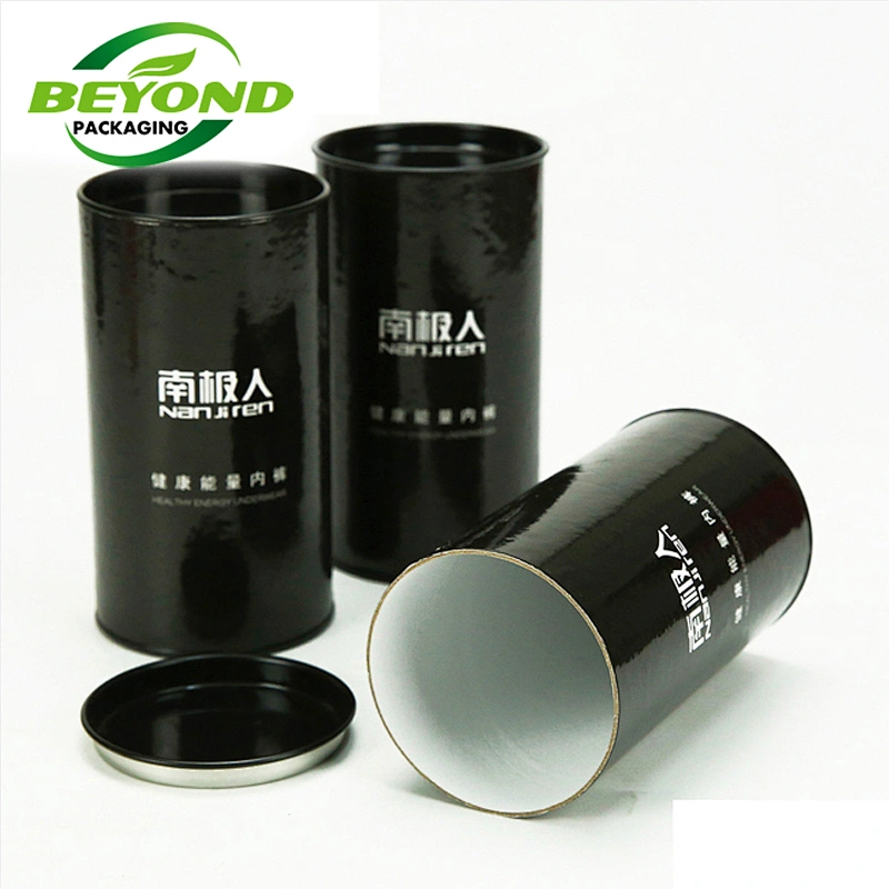 Custom Food Grade Kraft Paper Biodegradable Cardboard Tube Container for Protein Powder  Coffee Bean Loose Tea Packaging