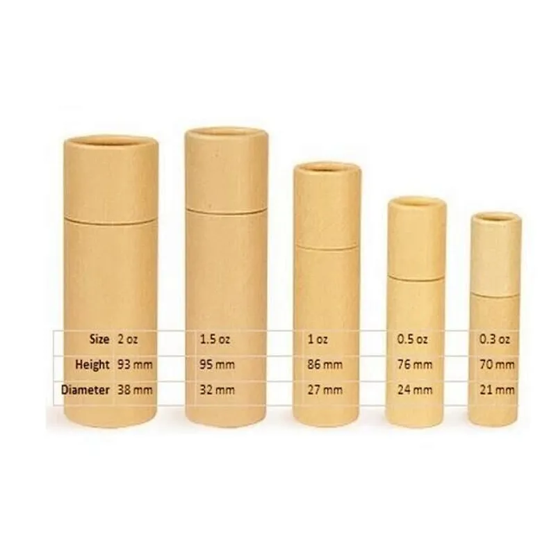 Eco Friendly Customized Cylinder Lip Balm Paper Tube Lipstick Packaging Kraft Paper Tube Cosmetic Cardboard Box