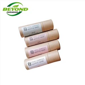 Customized Design Biodegradable Kraft Cardboard Push Up Deodorant Stick Container Paper Lip Balm Tube Packaging