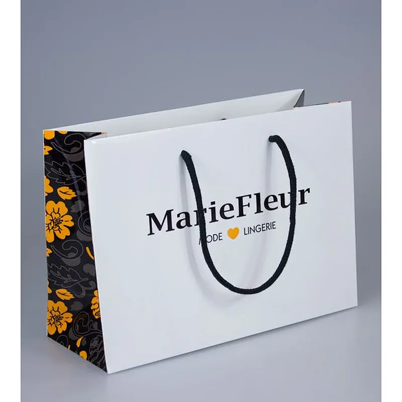 High Quality Eco Friendly Custom Logo Design Kraft Paper Bag Premium Shopping Bag With Ribbon Handle
