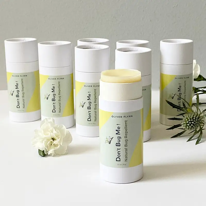 Round Biodegradable Kraft Cardboard Lip Balm Deodorant Stick Container Packaging Push up Paper Tube