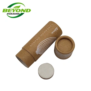 Custom Biodegradable Cardboard Lip Balm Push up 3oz kraft Paper Tube Container Packaging Deodorant Cylindrical Tube Packing